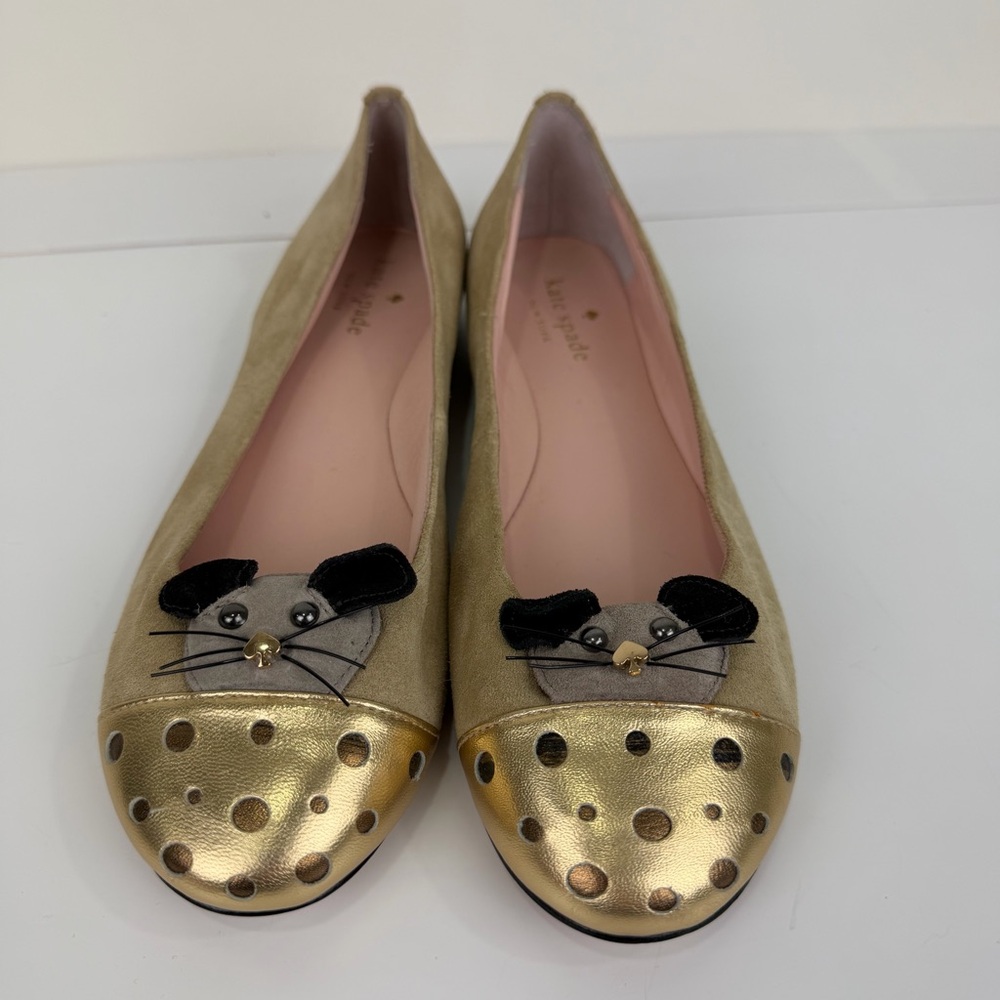 Kate Spade Walt Mouse Ballet Flats Suede Novelty Shoes Size 8 - Picture 7 of 12